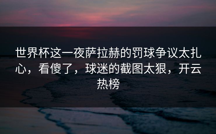 世界杯这一夜萨拉赫的罚球争议太扎心，看傻了，球迷的截图太狠，开云热榜